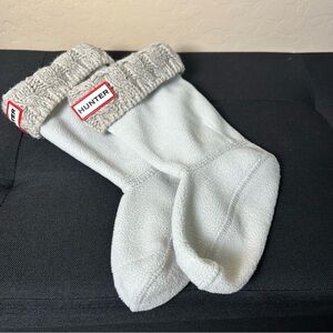 Hunter Kids 6 Stitch Cable Boot Socks in Beige Grayish Color US 11-13 M